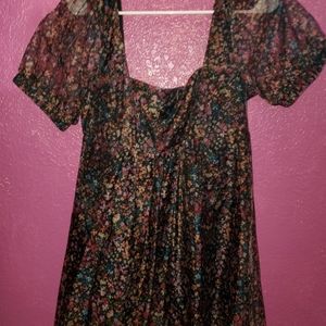 Wild Fable Vintage Floral Tiered Puff Sleeve Mini Dress medium
